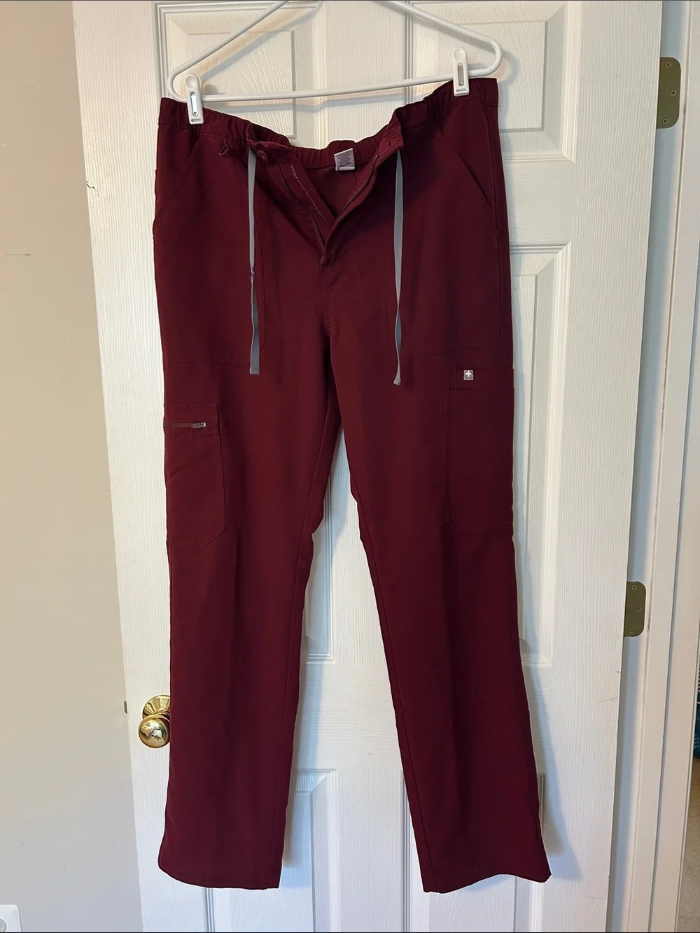 Men's Figs Cairo Pants in Burgundy Maroon